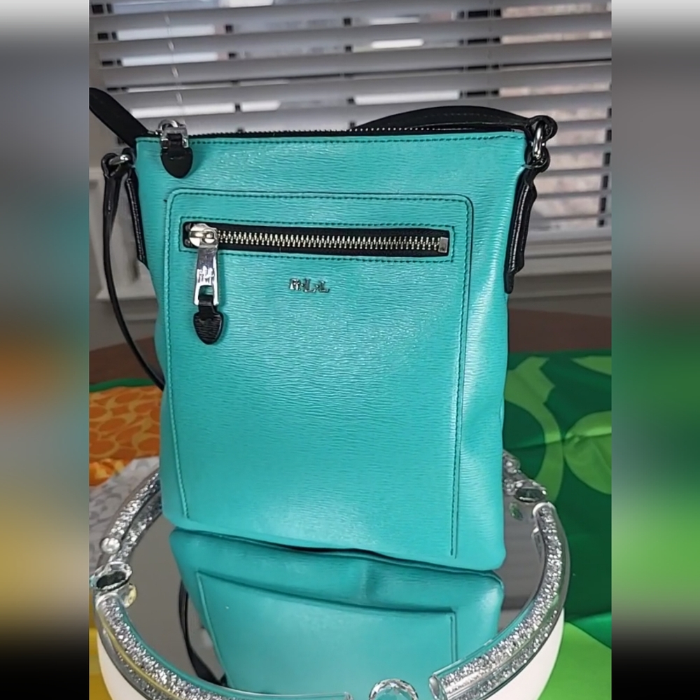 Lauren Ralph lauren tiffany blue crossbody - Picture 1 of 7